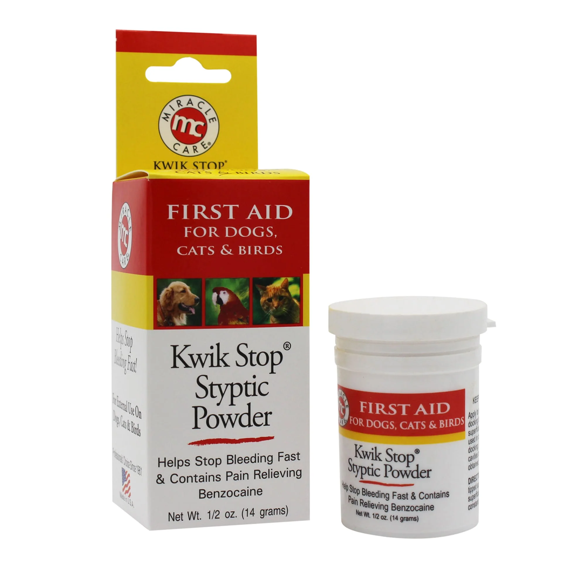 Miracle Care Kwik Stop Styptic Powder .5oz - Image 1