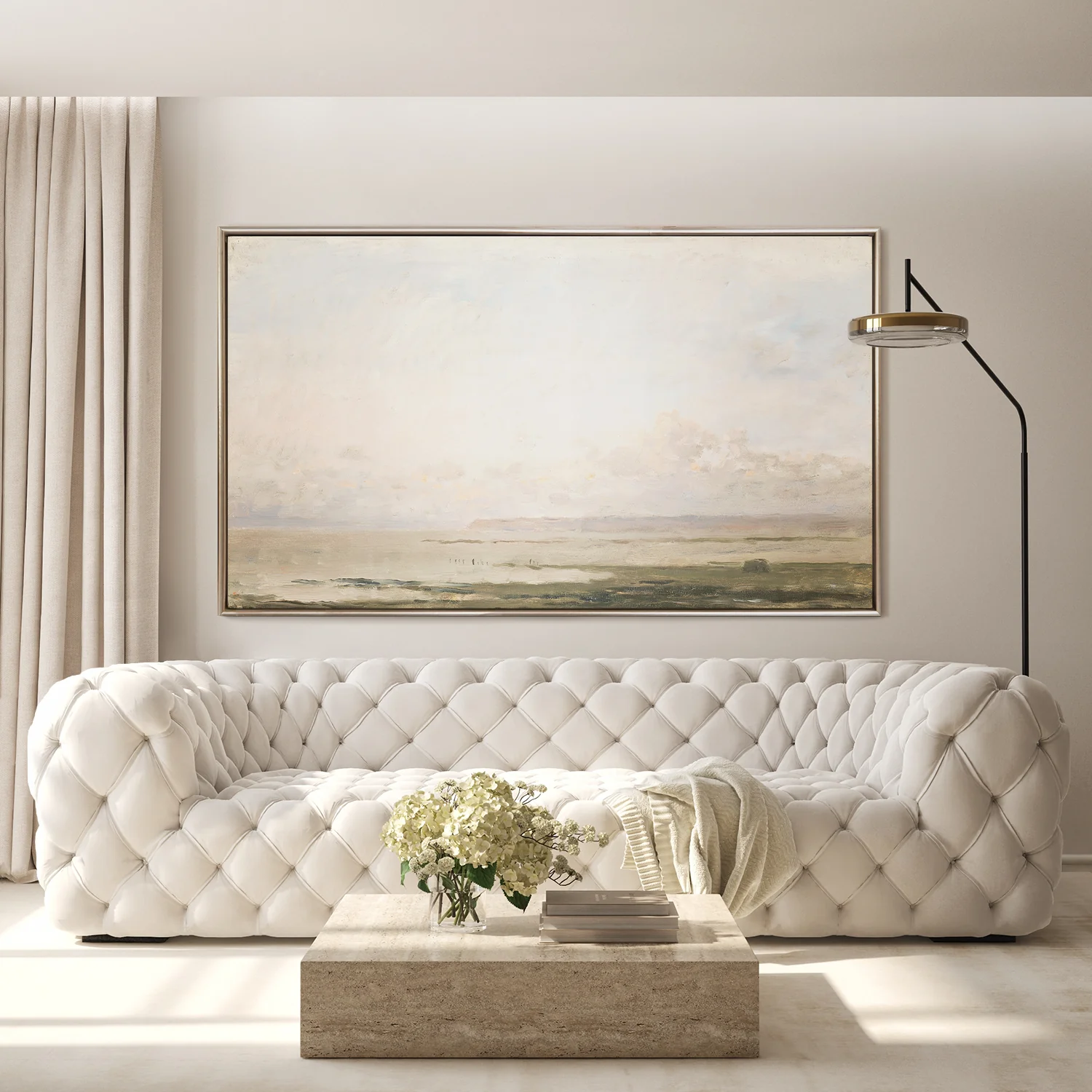 Dusty Blush Beach Framed Canvas - Image 3