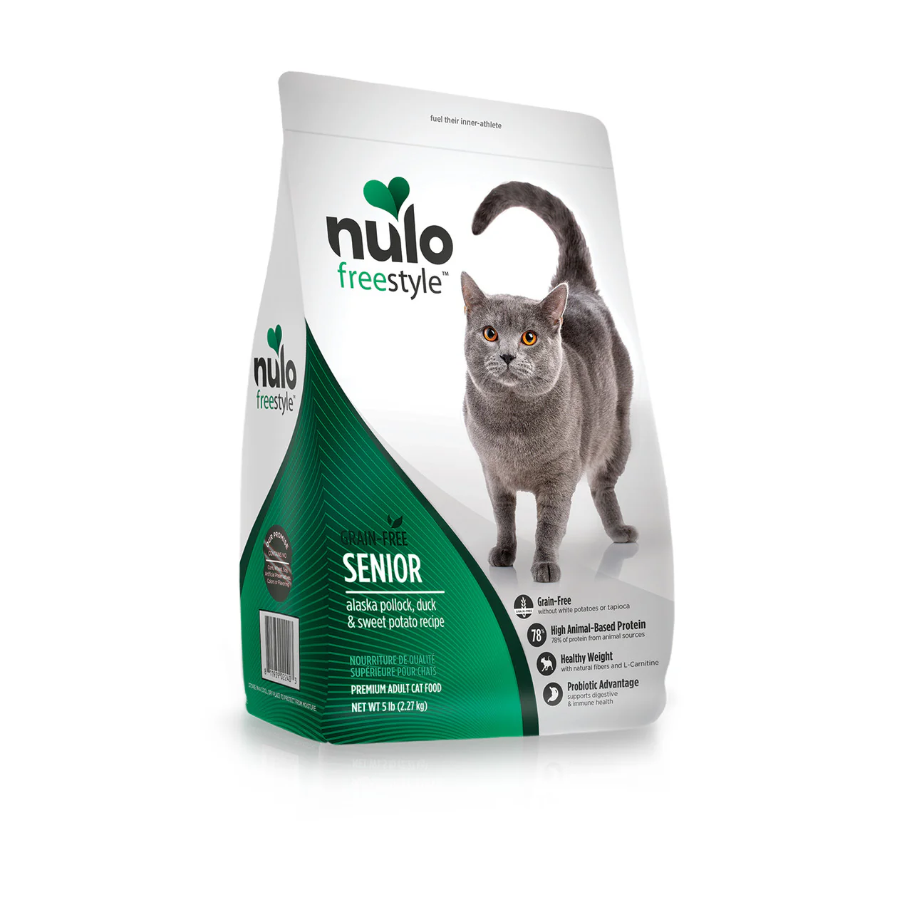 Nulo FreeStyle Grain-Free Pollock, Duck & Sweet Potato Senior Dry Cat Food, 5 lb - Image 1