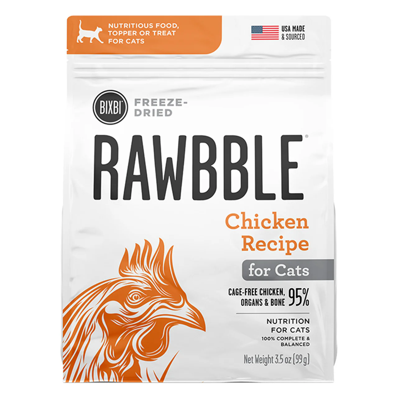 Bixbi Rawbble Freeze-Dried Cat Food 3.5oz Chicken - Image 1