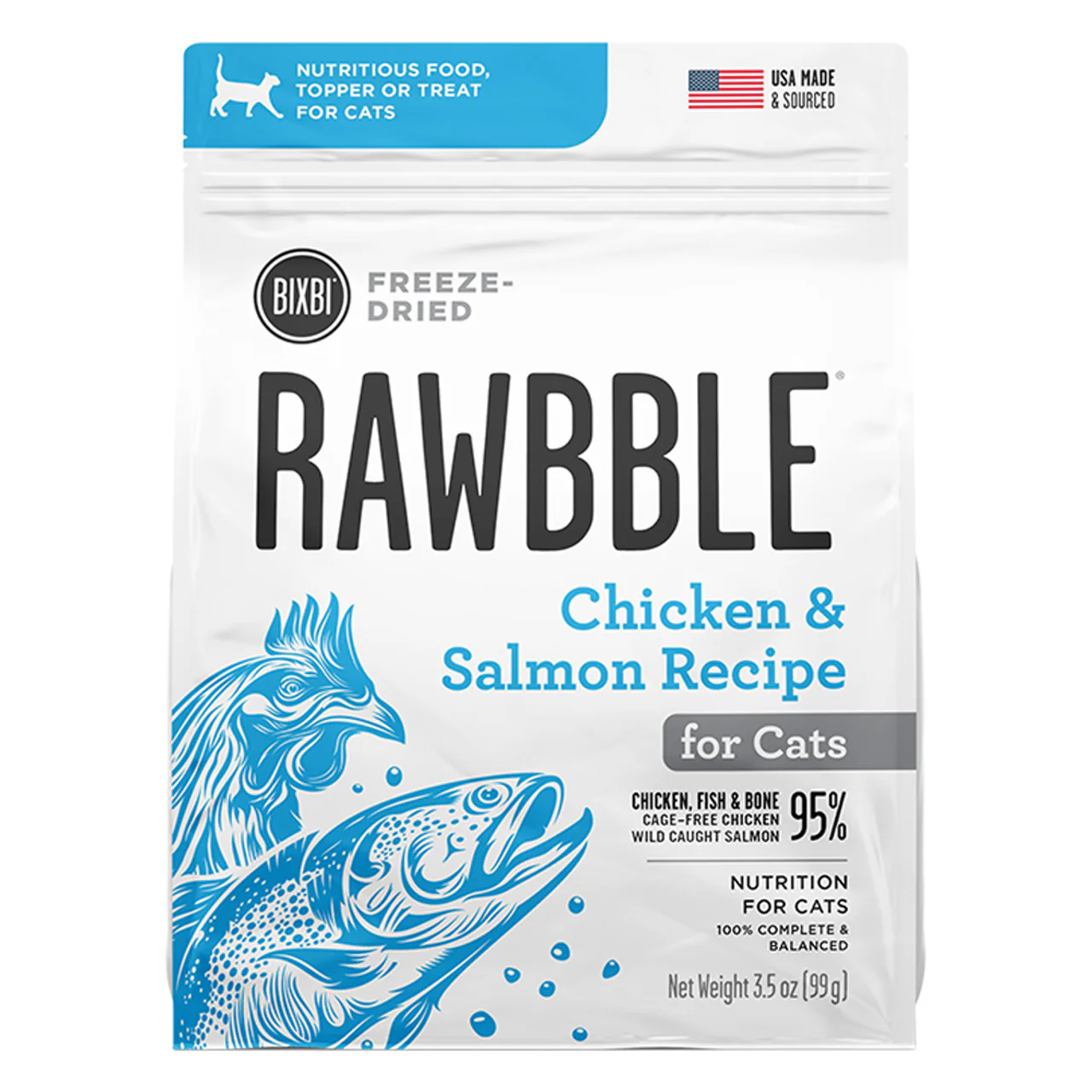 Bixbi Rawbble Freeze-Dried Cat Food 3.5oz Salmon - Image 1