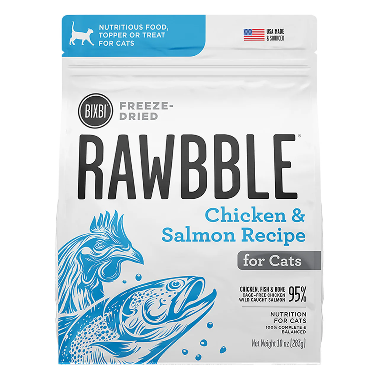 Bixbi Rawbble Freeze-Dried Cat Food 10oz Salmon - Image 1