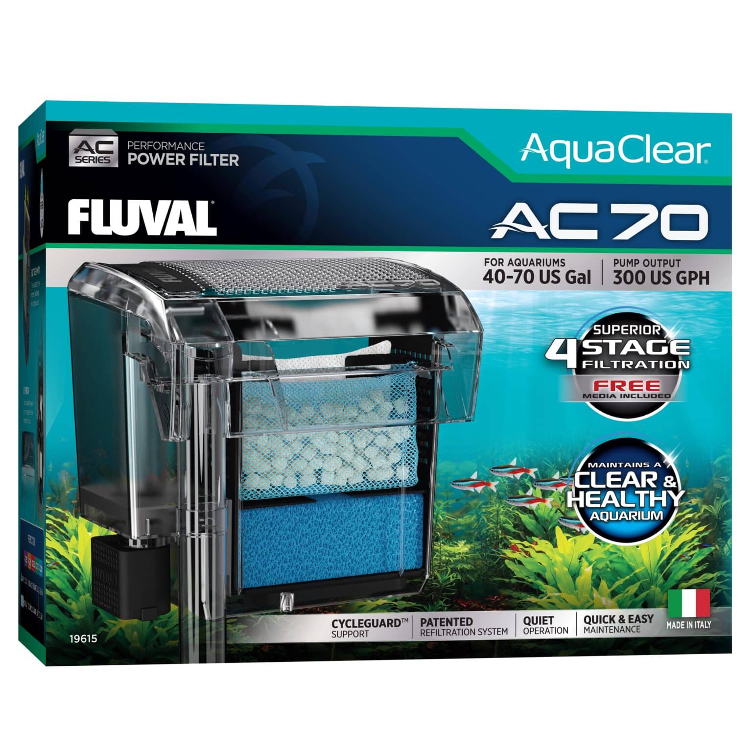 Hagen Fluval Aquaclear AC70 Power Filter, 40-70 US Gal - Image 1