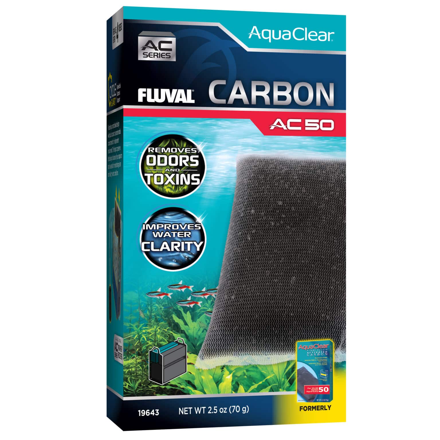 Hagen Fluval Aquaclear Carbon for AC50 Power Filter, 2.5 oz 1pk - Image 1
