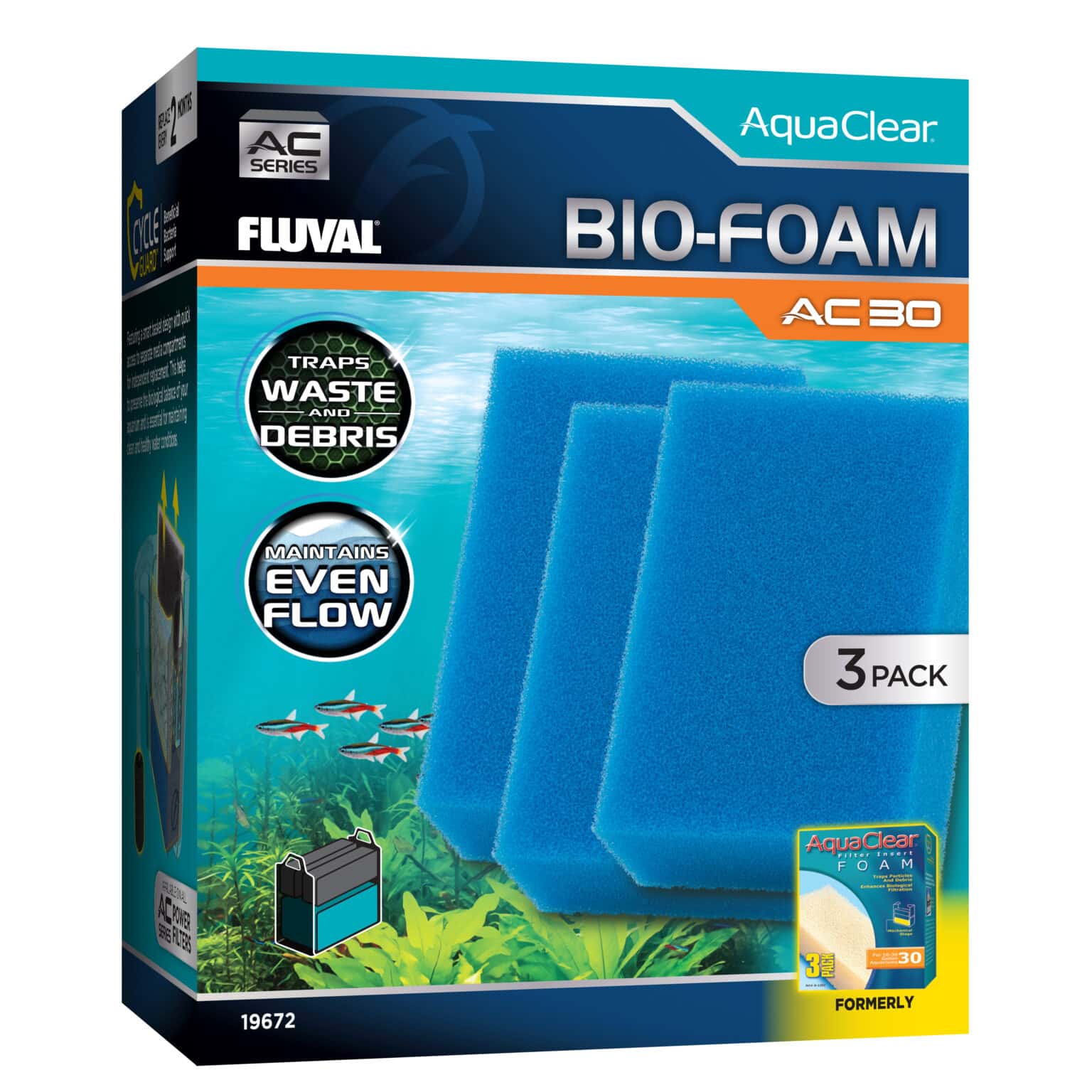 Hagen Fluval Aquaclear Bio-Foam for AC30 Power Filter 3pk - Image 1