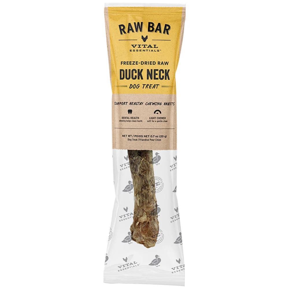 Vital Essentials Raw Bar Duck Neck Freeze-Dried Raw Dog Treat 1pk - Image 1