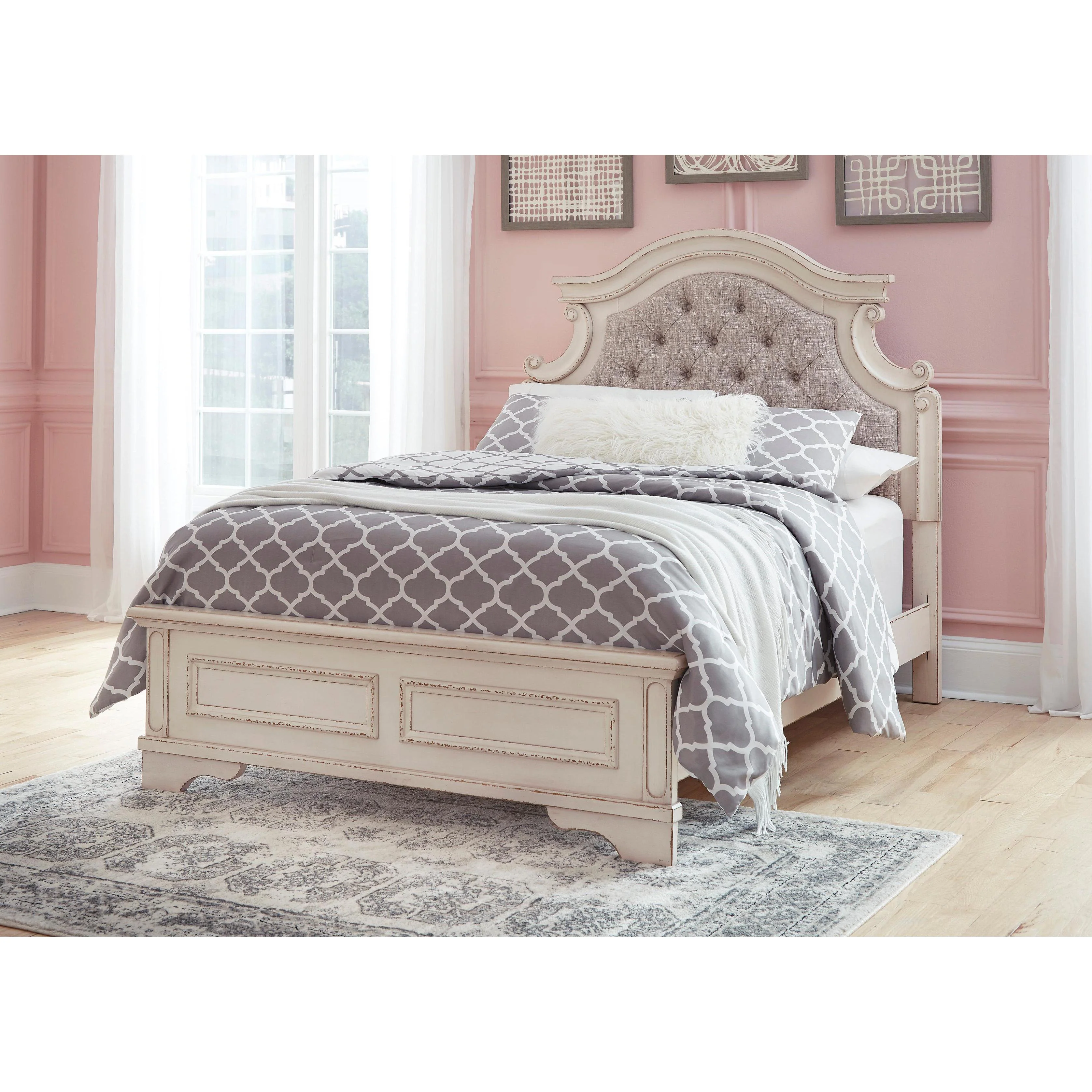 Signature Design by Ashley Realyn B743 6 pc Full Upholstered Panel Bedroom Set - Image 2