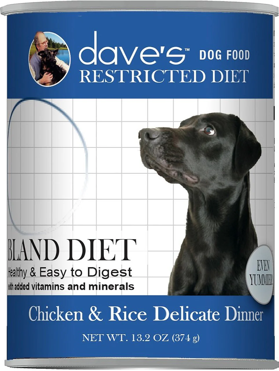 Dave’s Restricted Diet Bland Chicken and Rice Delicate Dinner Canned Dog Food 13.2 oz - Image 1
