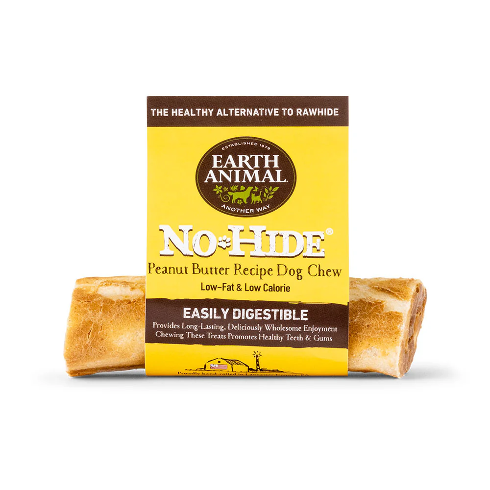 Earth Animal No-Hide Peanut Butter Roll Dog Chew Treat 4in - Image 1