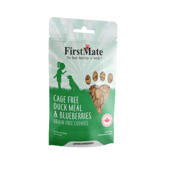 First Mate Cookies for Dogs Grain Free 8oz Duck and Blueberry