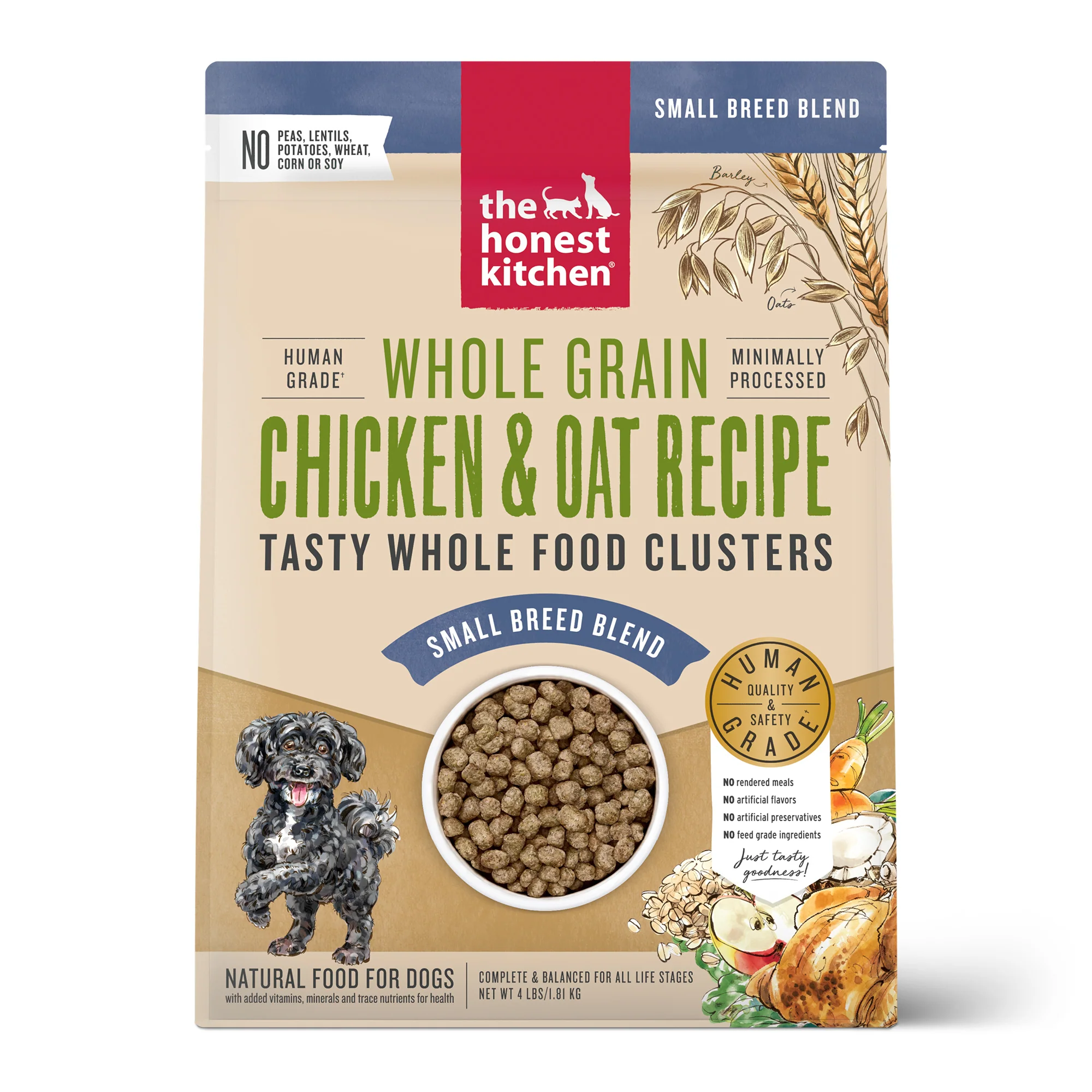 The Honest Kitchen Whole Food Clusters Small Breed Whole Grain Chicken Dry Dog Food 4lb - Image 1