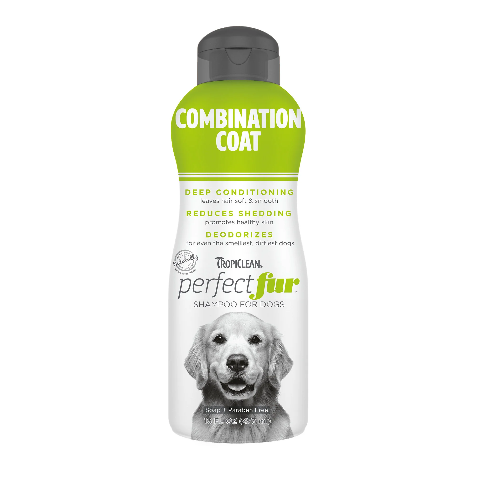 TropiClean PerfectFur Combination Coat Shampoo for Dogs, 16oz - Image 1