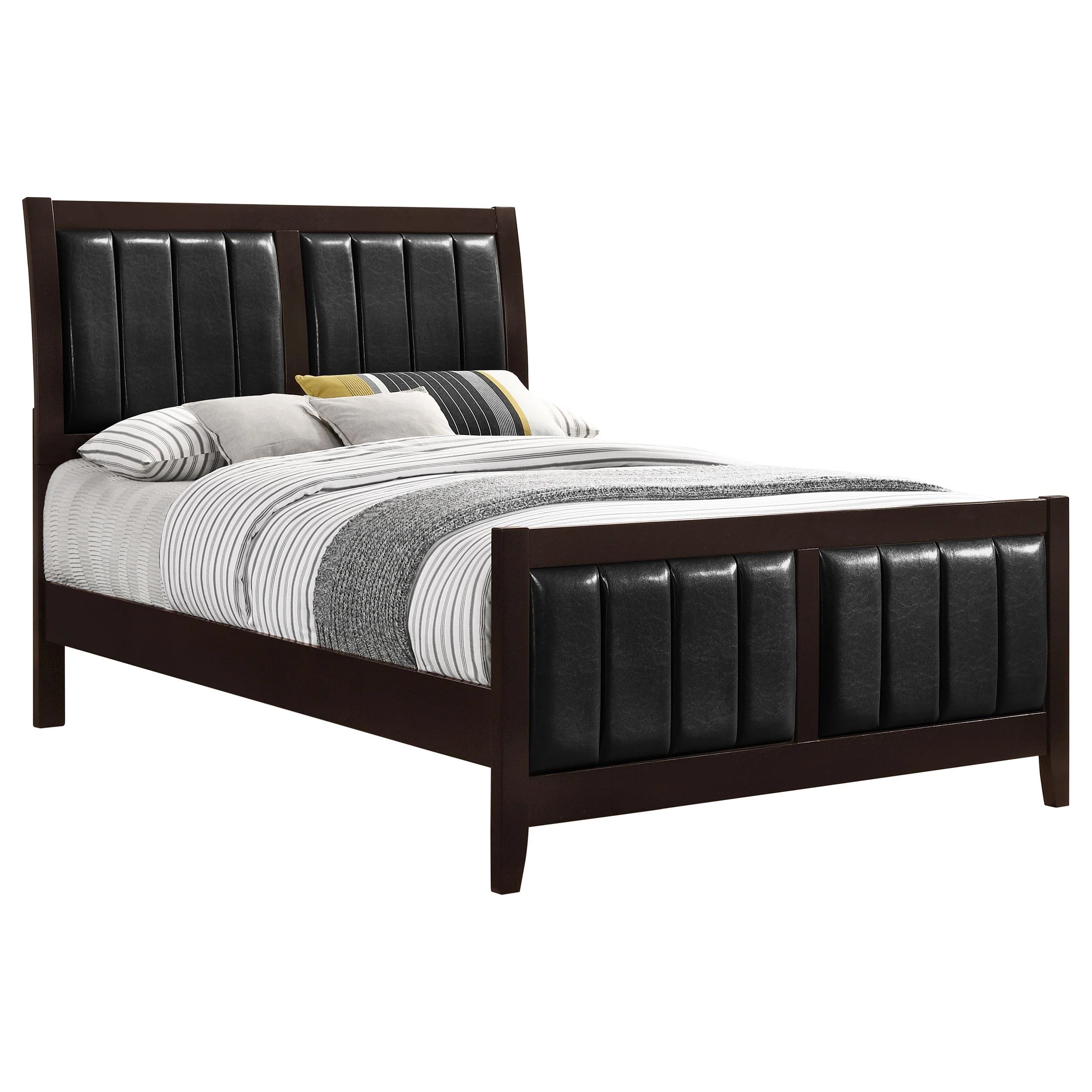 Coaster Furniture Carlton 202091Q Wood Queen Panel Bed - Cappuccino - Image 2