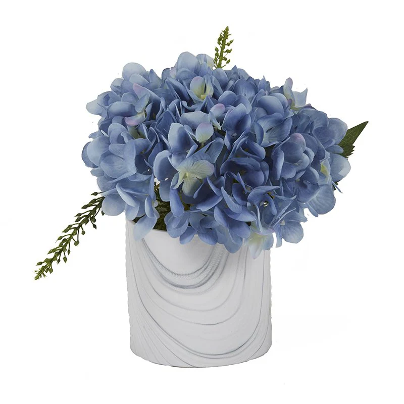 D&W Silks Blue Hydrangea in Small Cora - 201019 - Image 1