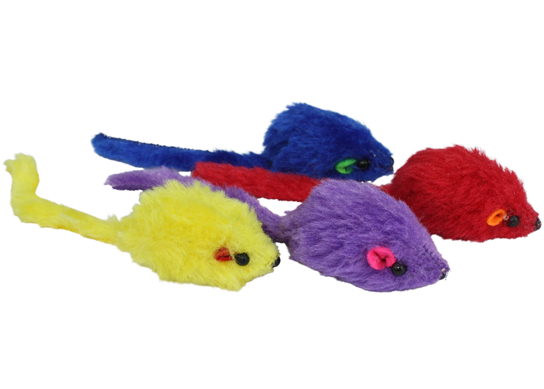 Multipet Cat Toy Multicolor Mice 4 Pack 2in - Image 1