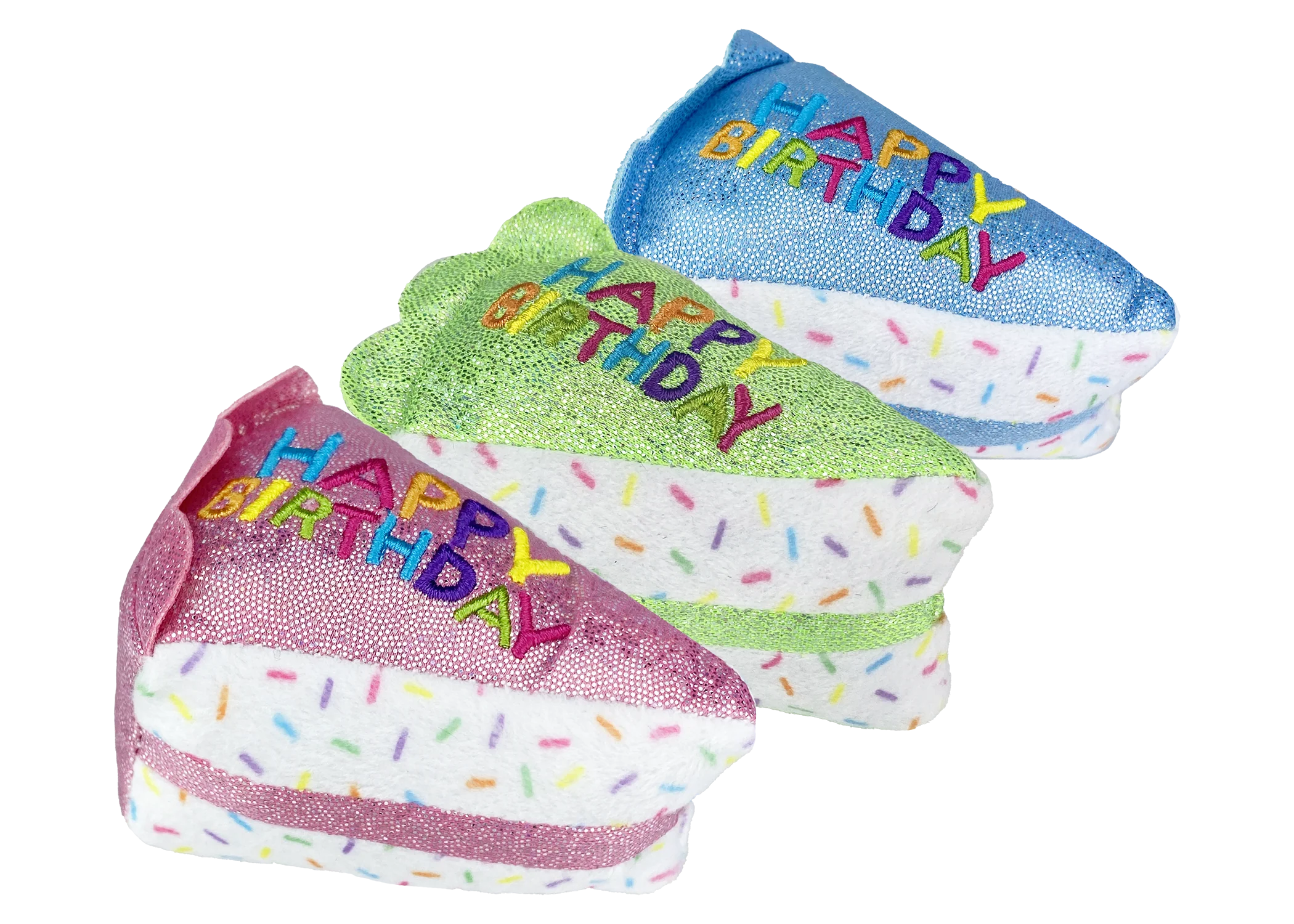 Multipet Cat Toy Birthday Cake Slice  3in Assorted - Image 1