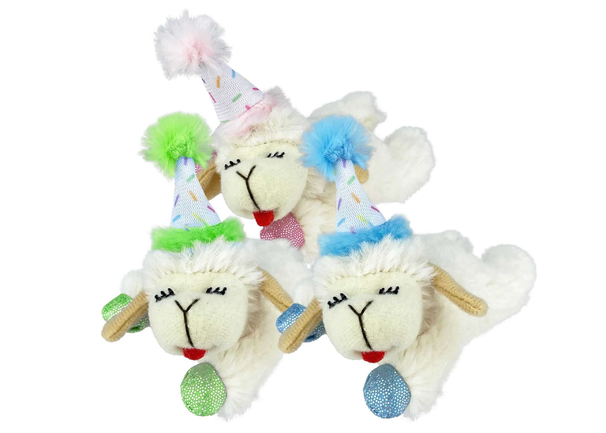 Multipet Cat Toy Lamb Chop Birthday 4in Assorted - Image 1