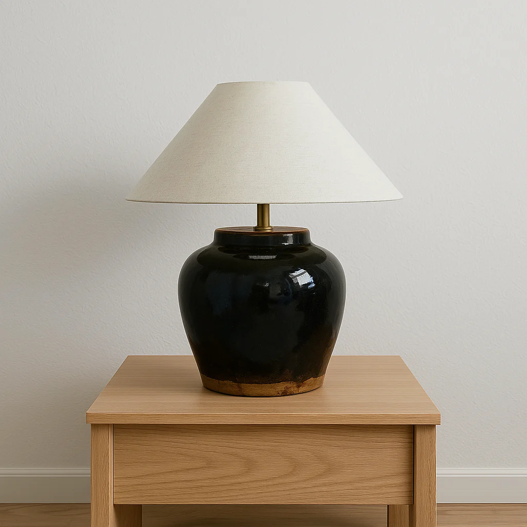 Leon Vintage Pot Lamp, Empire Shade - Image 2