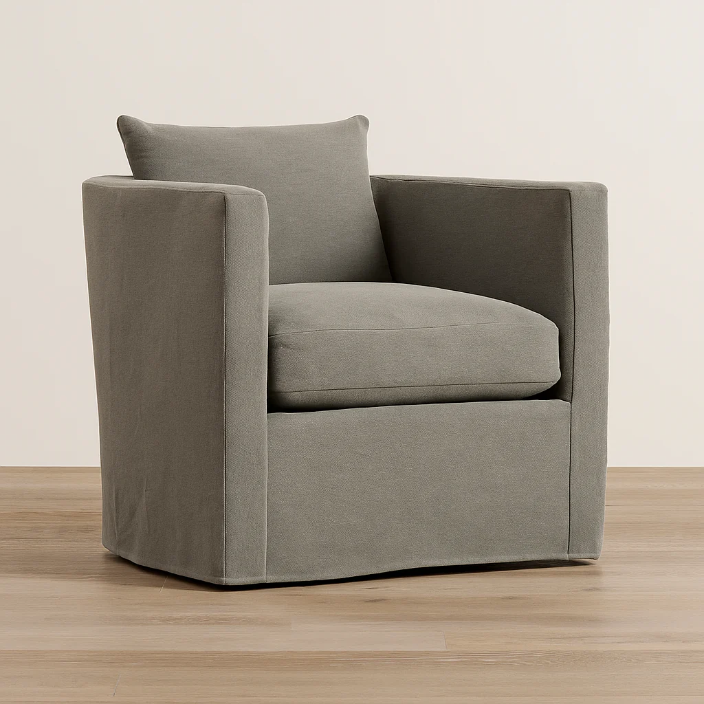 Alexander Slipcovered Swivel Chair - Image 2