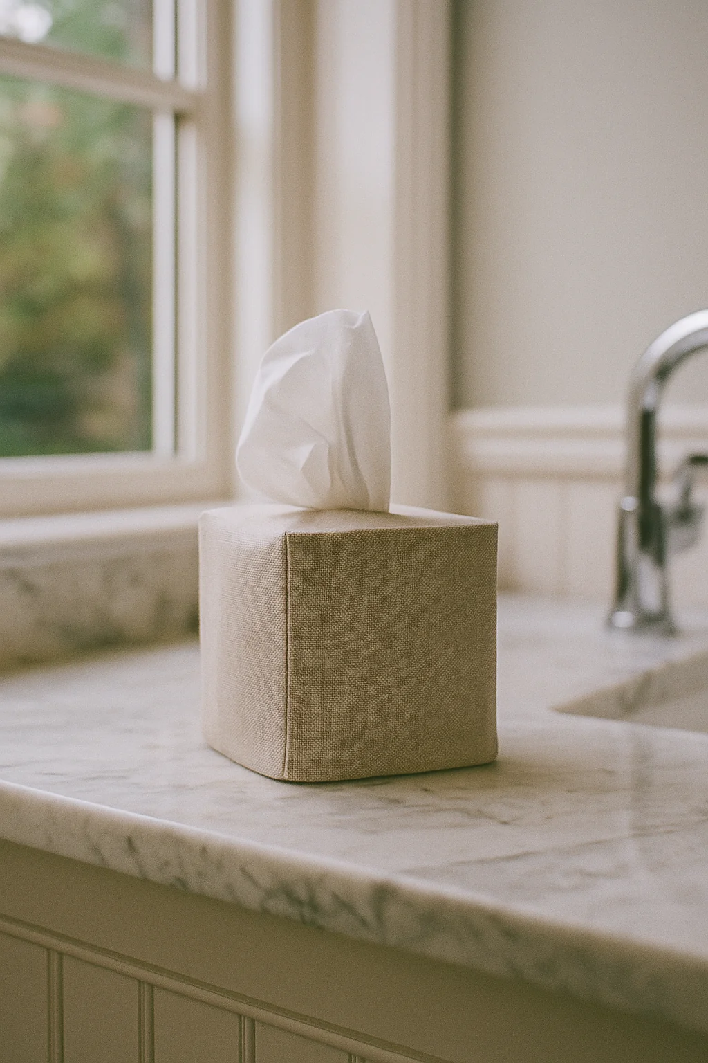 Savannah Oatmeal Linen Tissue Covers - Image 2