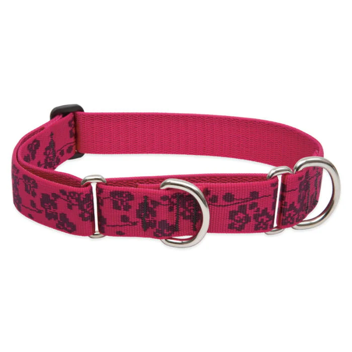 Lupine Pet Dog 1 In Wide 19-27 In Martingale Collar Original Designs Plum Blossom - Image 1