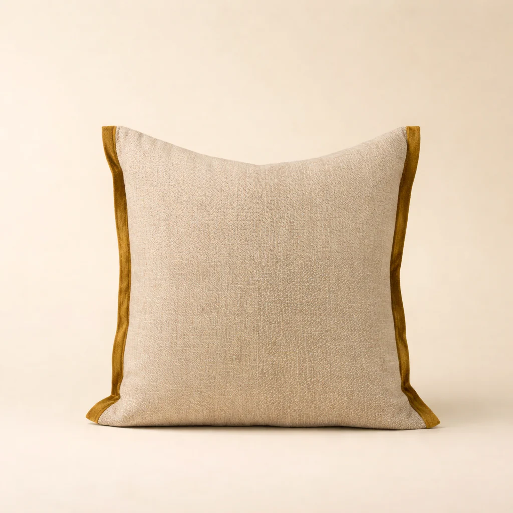 Linen and Sunflower Pillow - Image 1