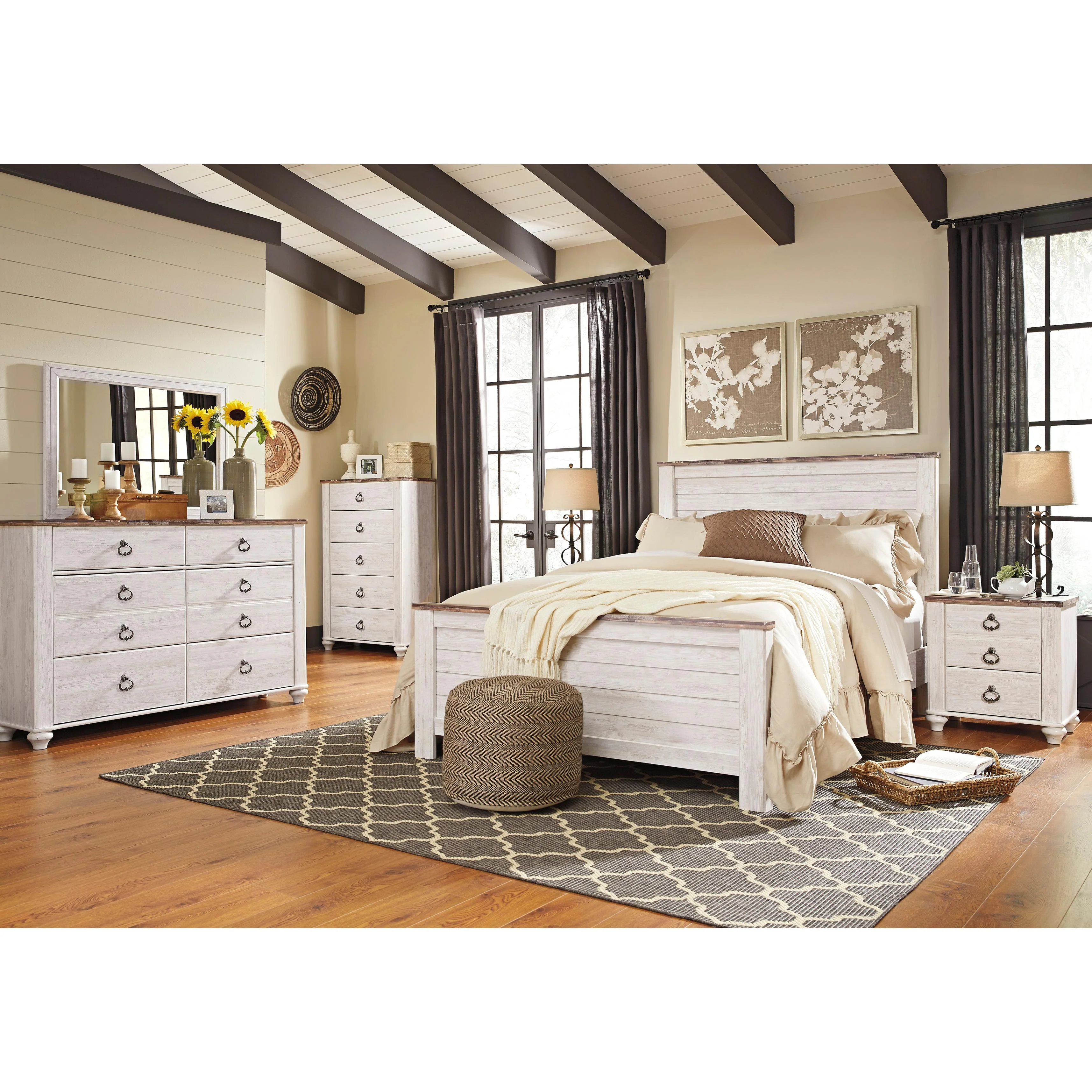Signature Design by Ashley Willowton B267B34 8 pc Queen Panel Bedroom Set - Image 1