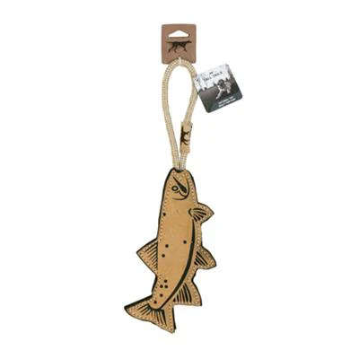 Tall Tails Dog Toy Leather Trout Natural 16in - Image 1