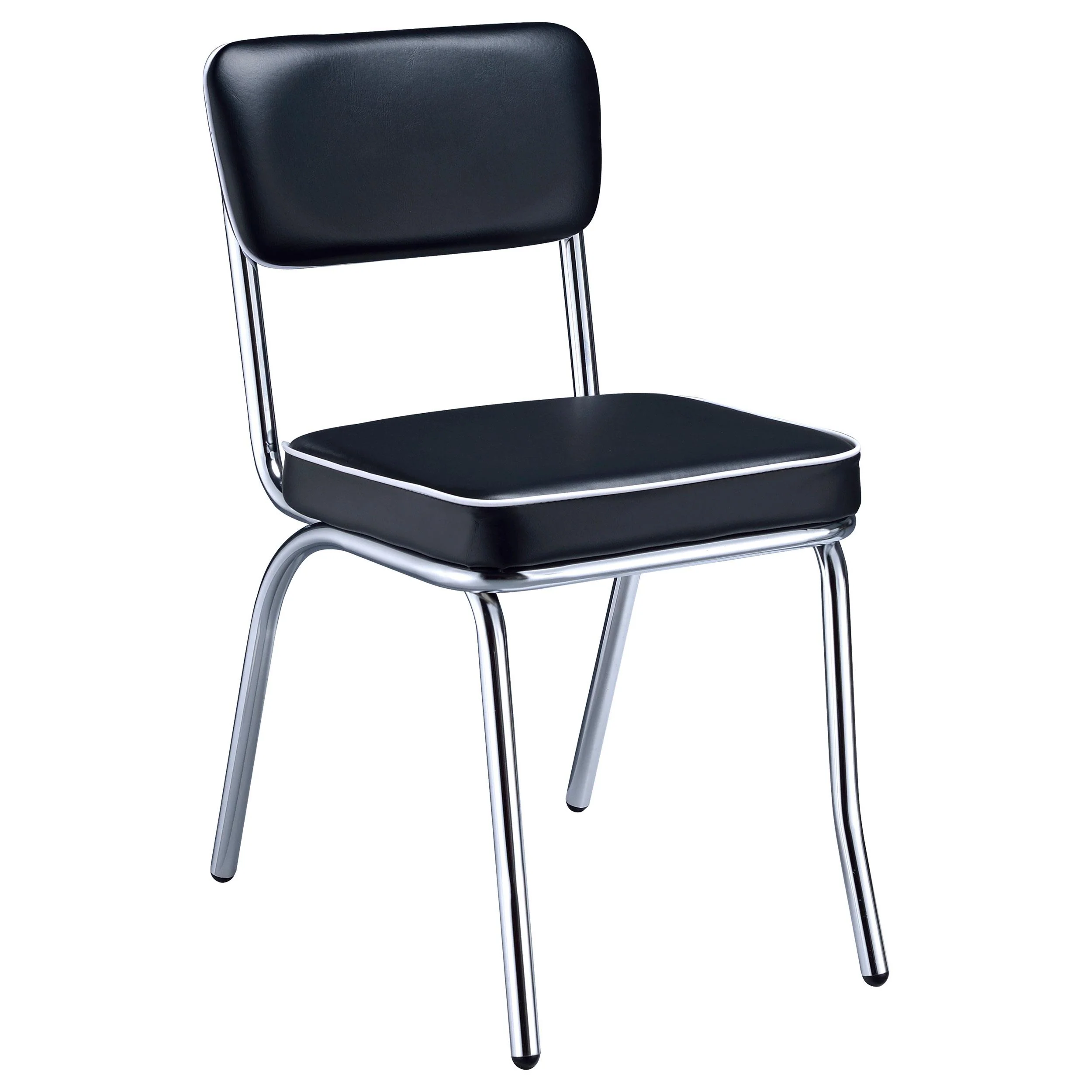 Coaster Furniture Retro 2066 Upholstered Dining Side Chair – Black (Set of 2)
