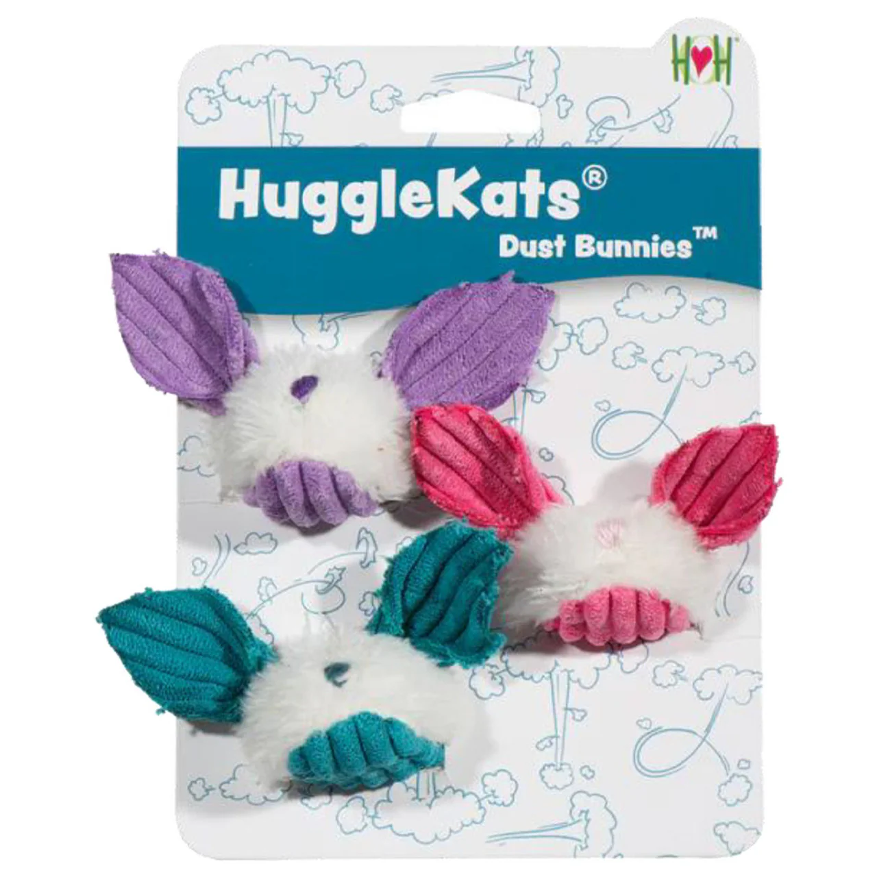 HuggleKats Dust Bunnies Catnip Cat Toys, 3-Pack - Image 1