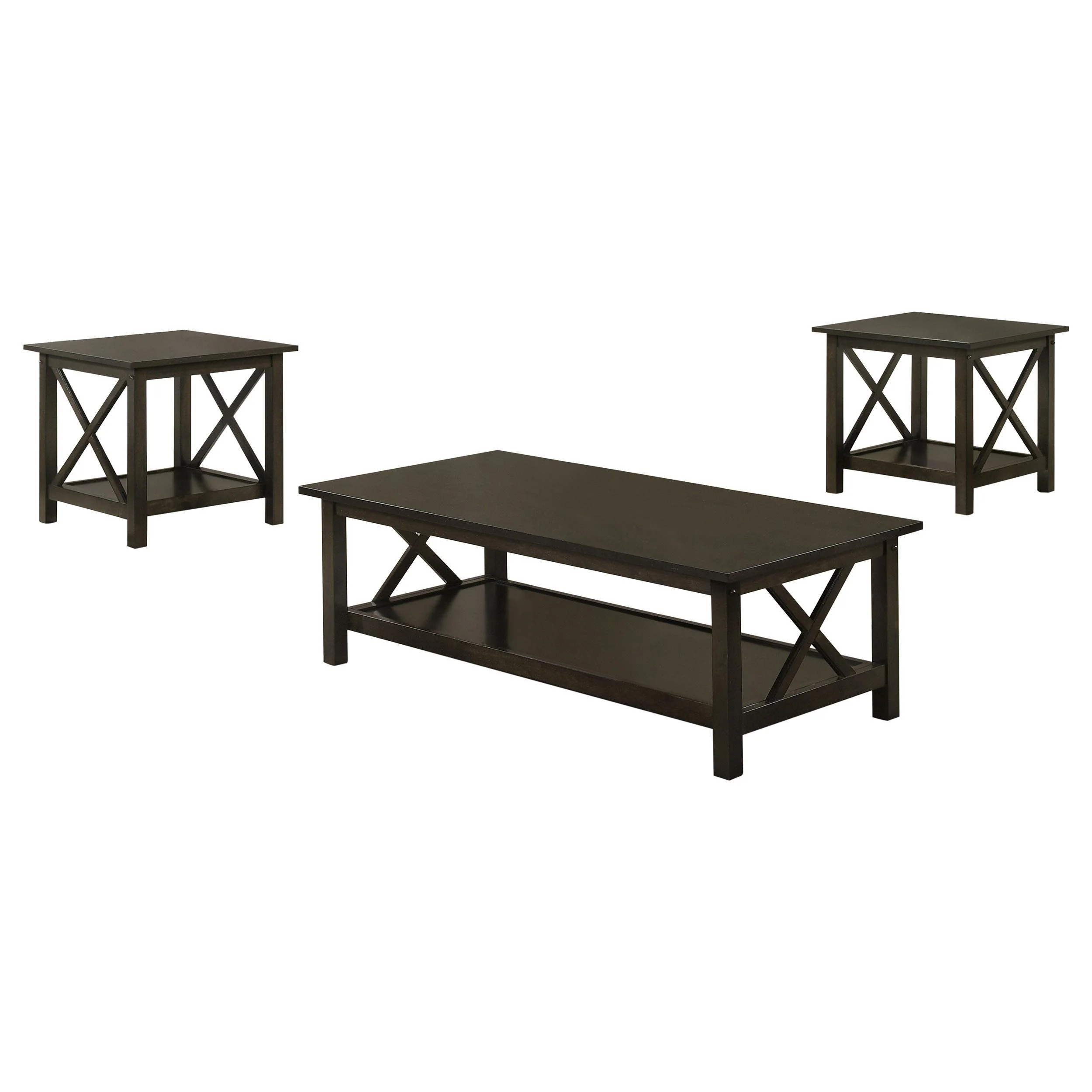 Coaster Furniture Rachelle 5909 3-piece Rectangular Coffee Table Set - Deep Merlot - Image 1