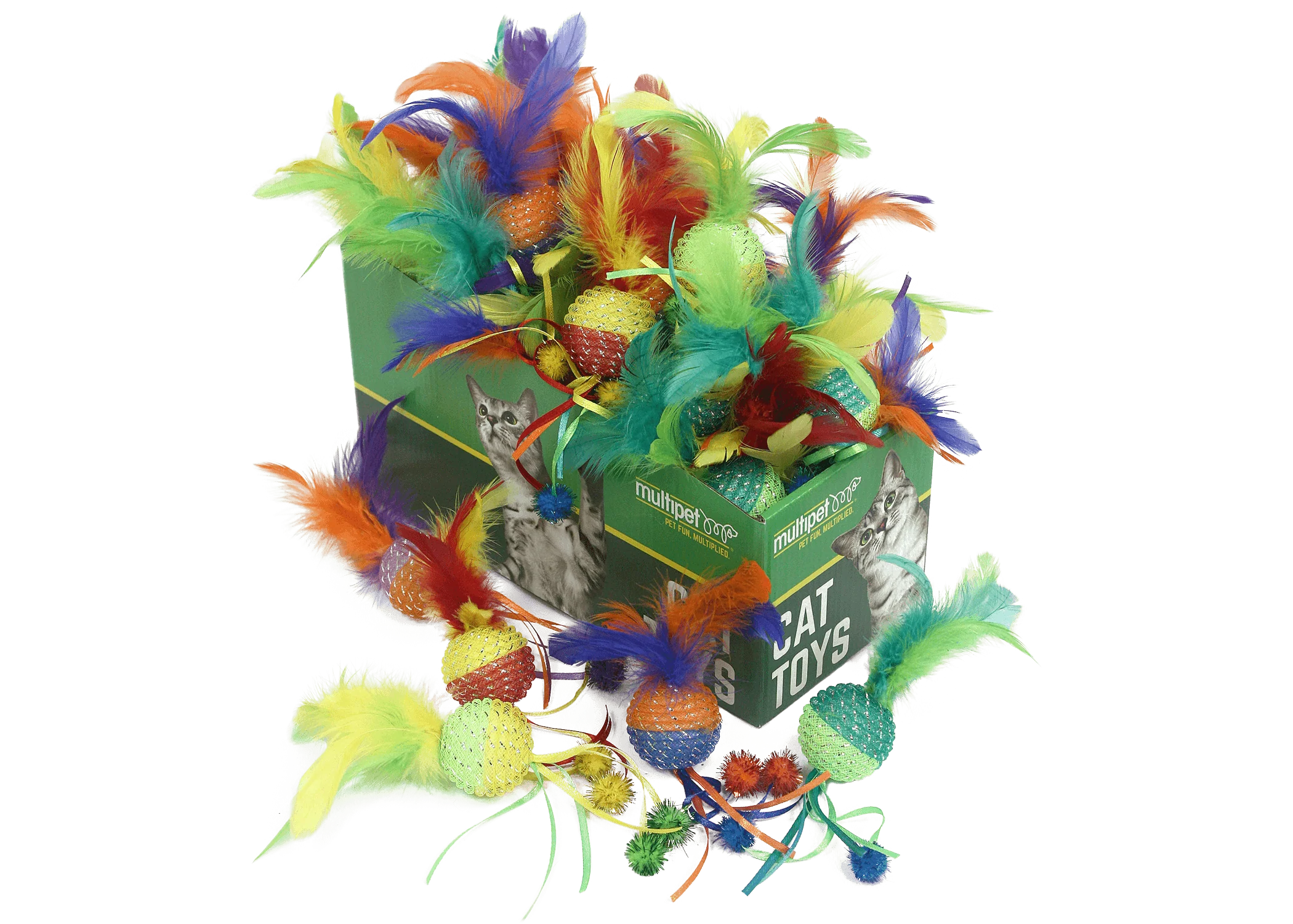 Multipet Cat Toy Mesh Ball Catnip Assorted - Image 1