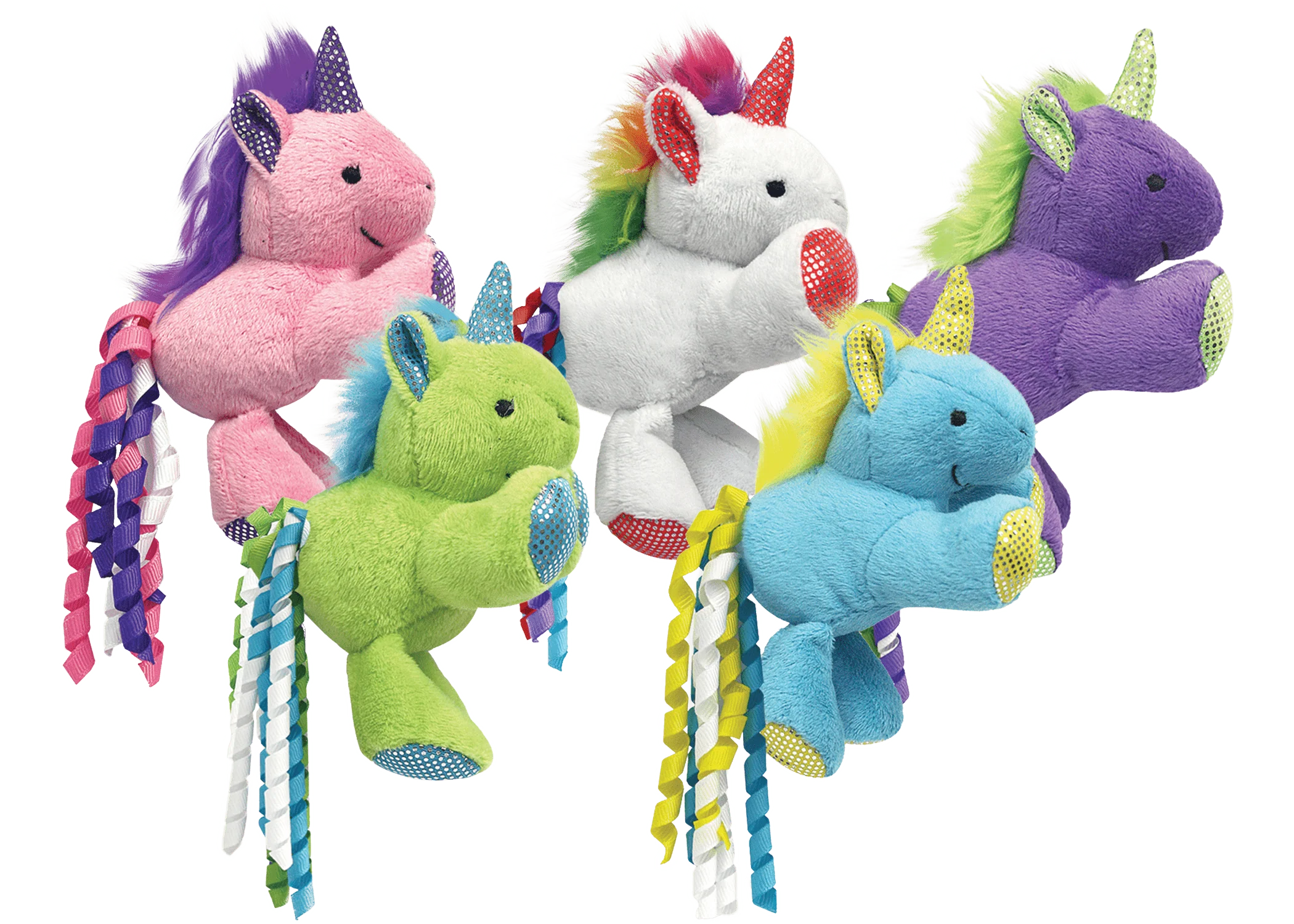 Multipet Cat Plush Toy Unicorn 8.5in Assorted - Image 1