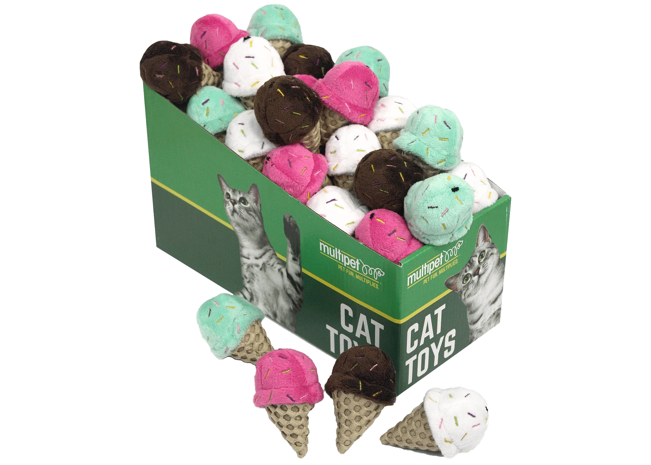 Multipet Cat Toy Ice Cream Cone Catnip 3in Assorted - Image 1