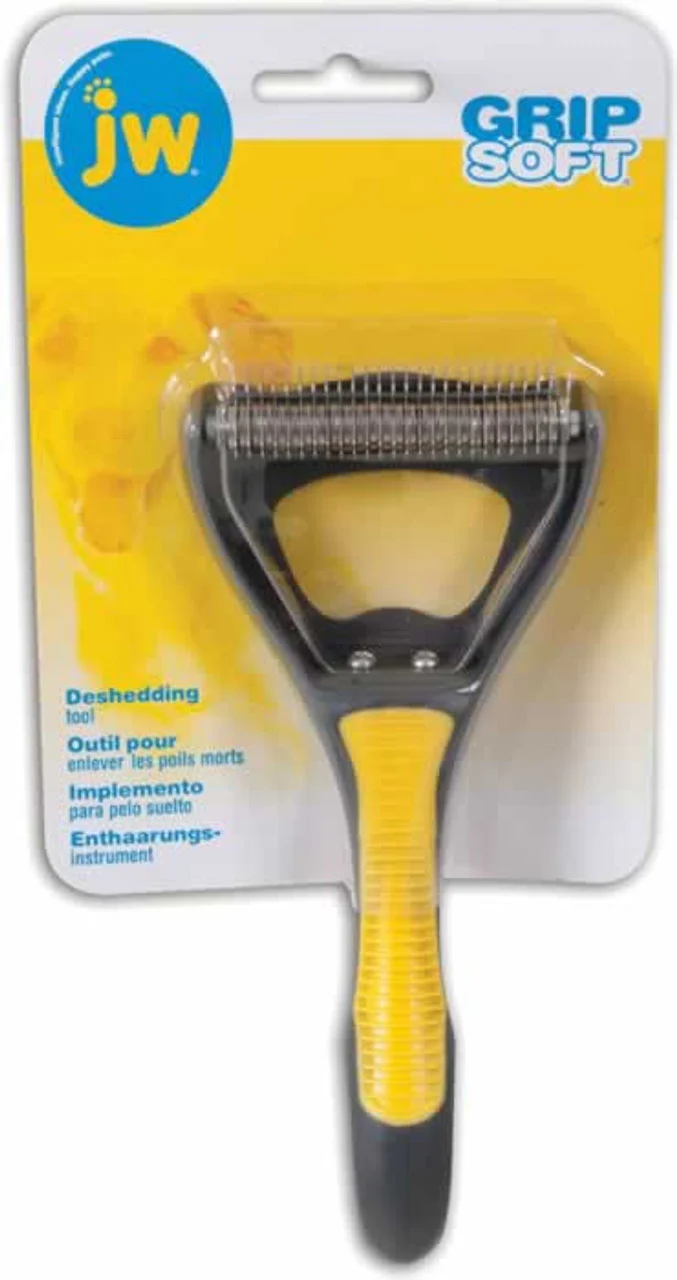 JW Pet Grip Soft Dog Deshedding Tool - Image 1