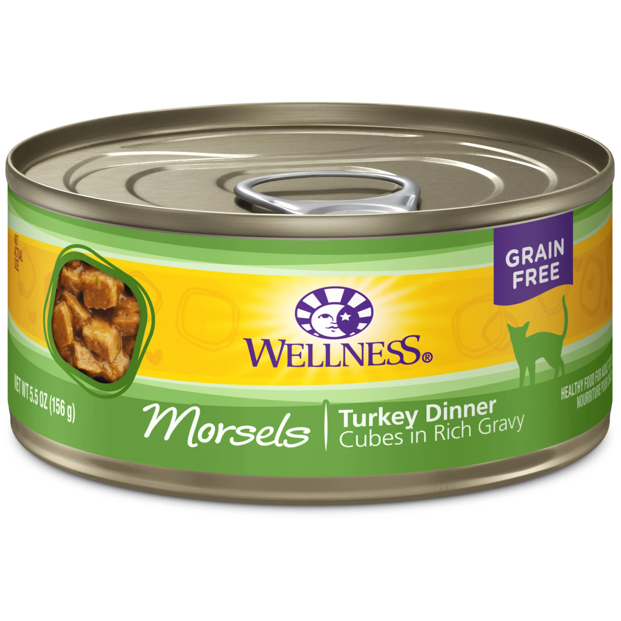 Wellness Complete Health Natural Grain Free Wet Canned Cat Food Cubed Turkey Entree 5.5oz Can - Image 1