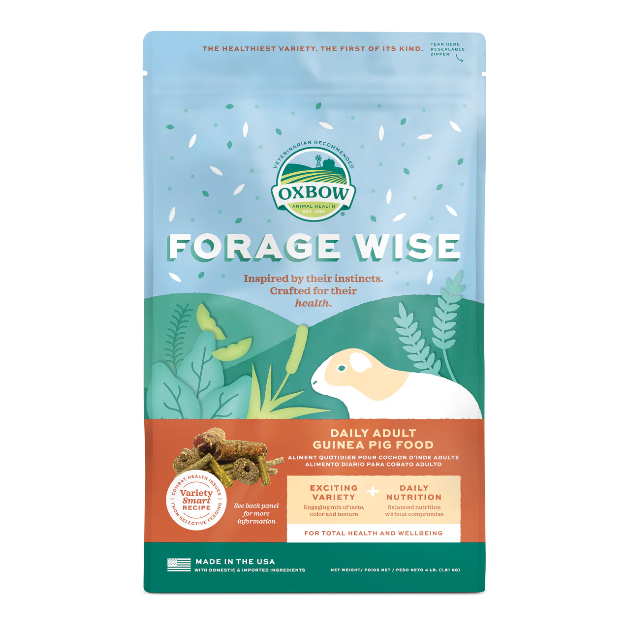 Oxbow Forage Wise Adult Guinea Pig Food - 4 lb - Image 1