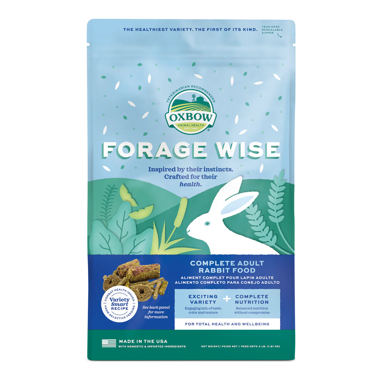 Oxbow Forage Wise Adult Rabbit Food - 4 lb - Image 1