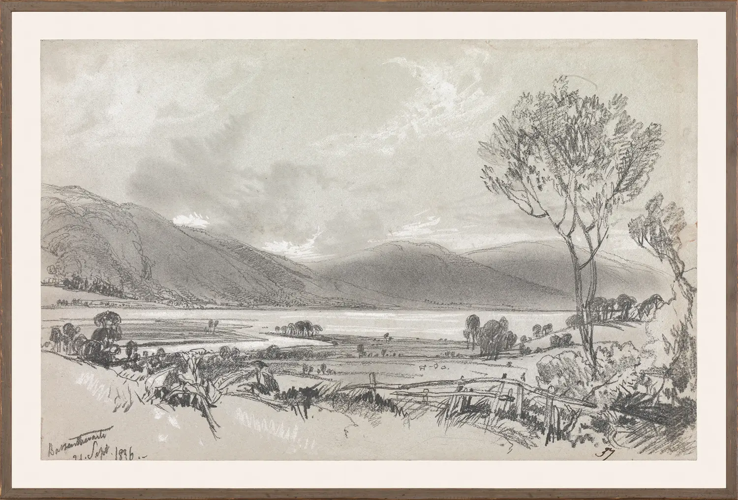 Edward Lear – Folio Graphite Landscape II C. 1836 - Image 1
