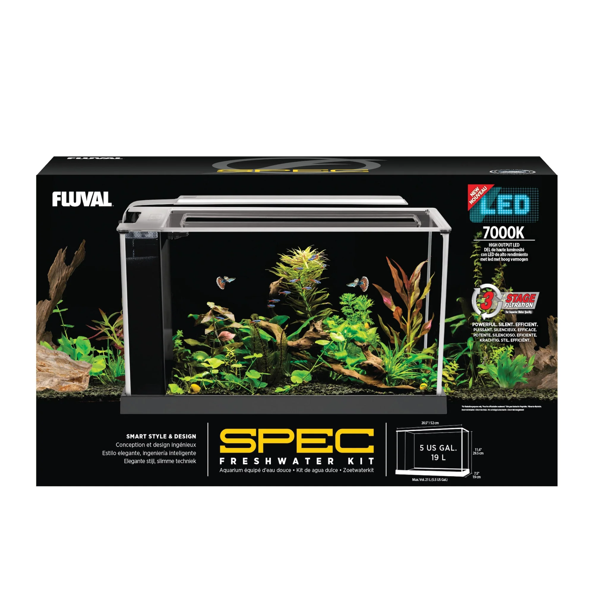 Fluval Spec V Black Aquarium Kit 5 gal. - Image 1