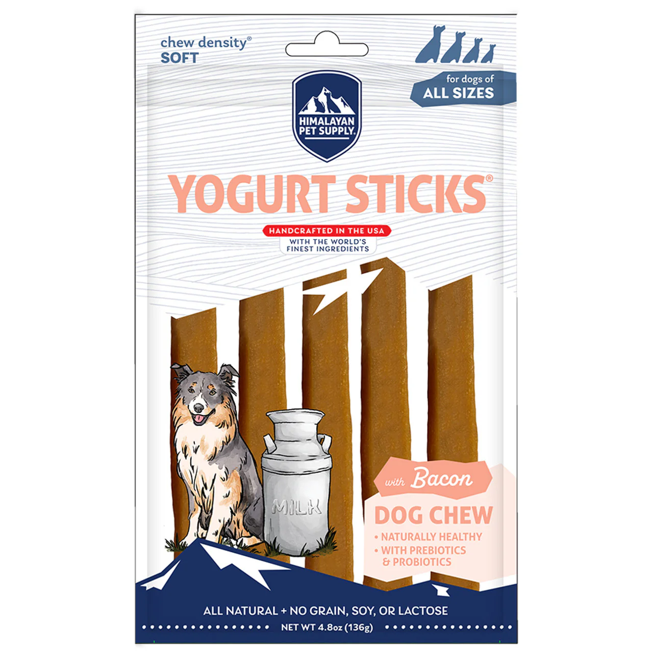 Himalayan Yogurt Sticks with Bacon Dog Chew Treat 4.8oz - Image 1