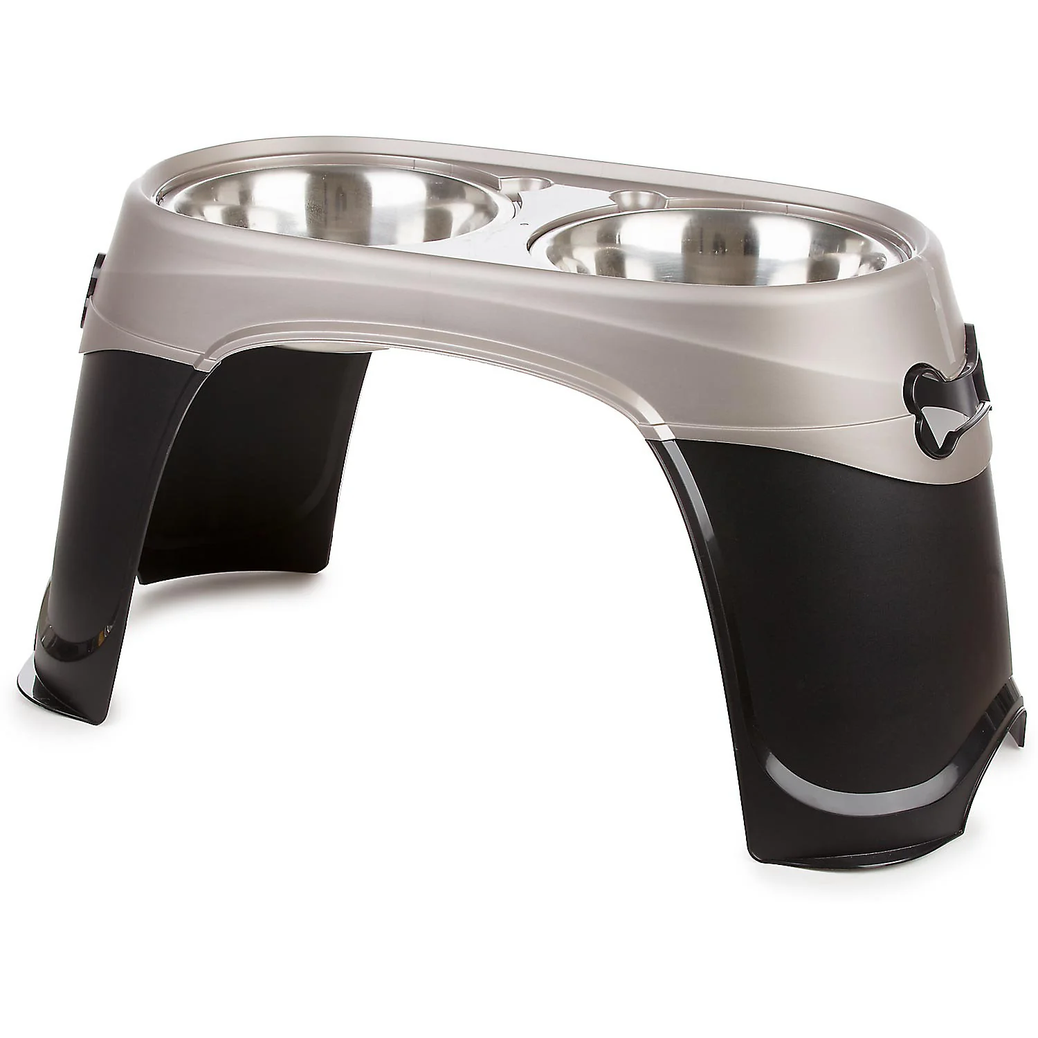 Petmate Easy Reach Diner Elevated Dog Bowls  Black  X-Large - Image 1