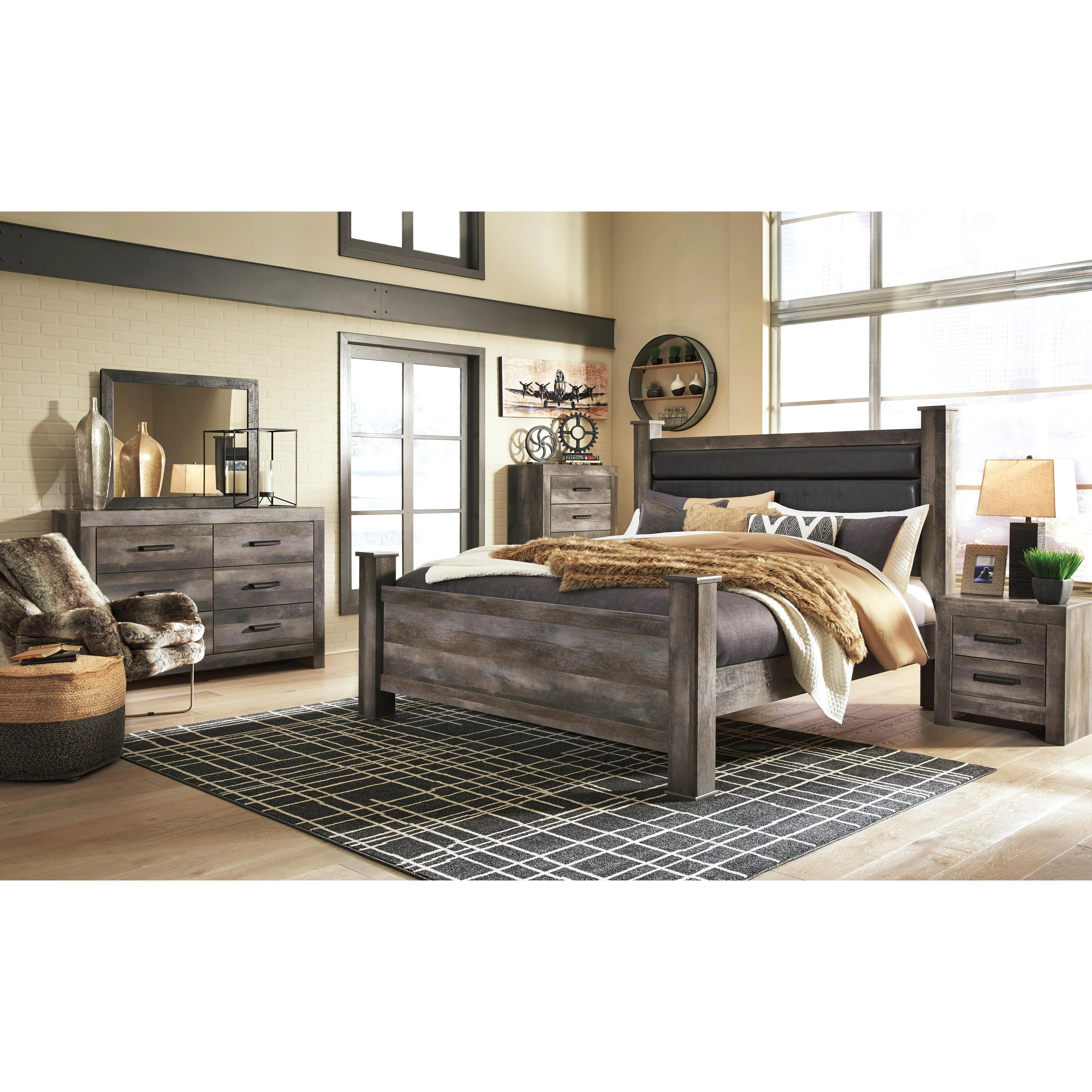 Signature Design by Ashley Wynnlow B440 7 pc King Poster Bedroom Set - Image 1