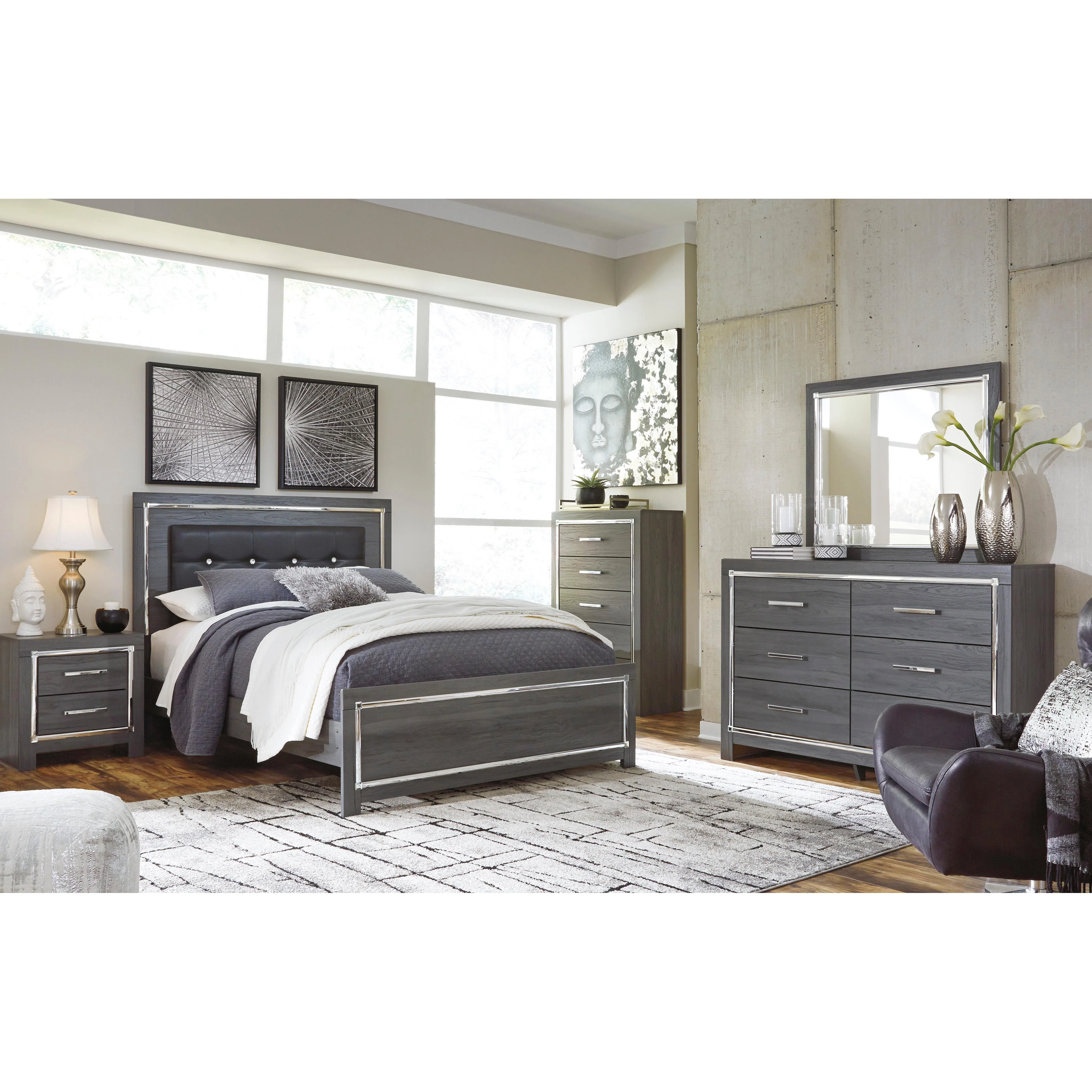 Signature Design by Ashley Lodanna B214B39 7 pc Queen Panel Bedroom Set - Image 1