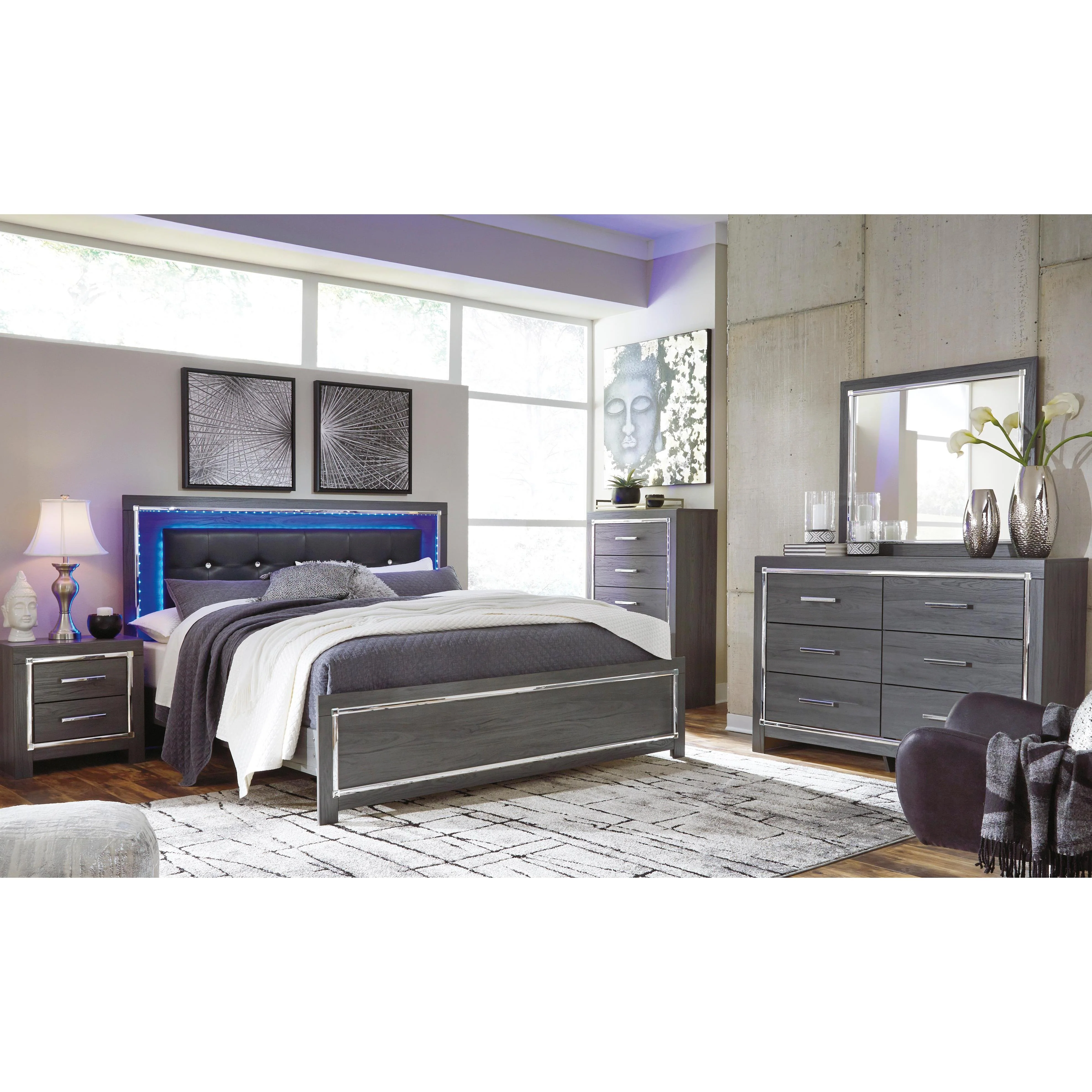 Signature Design by Ashley Lodanna B214B26 7 pc King Panel Bedroom Set - Image 1