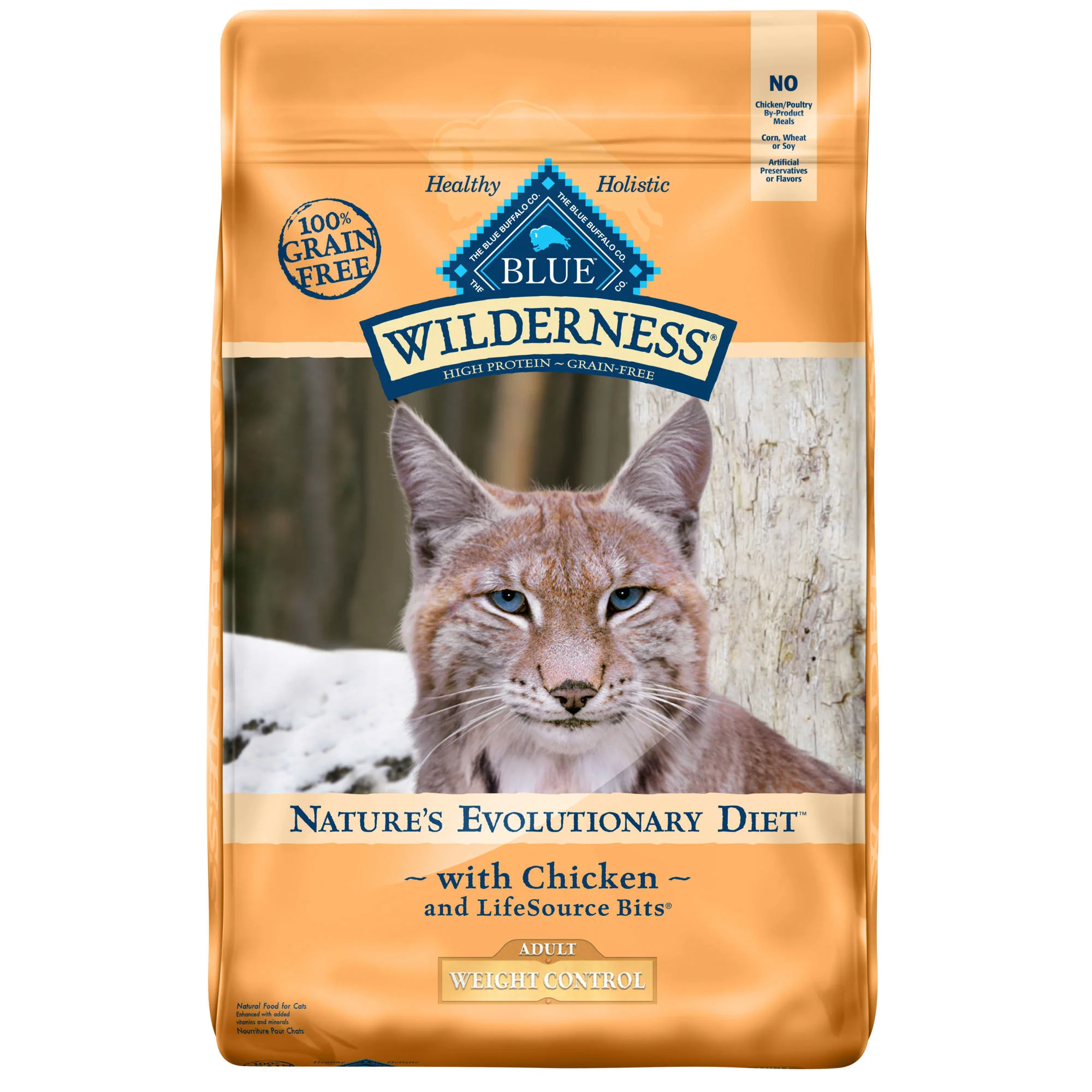 Blue Buffalo Wilderness High Protein Weight Control Chicken Dry Cat Food for Adult Cats  Grain-Free  5 lb. Bag - Image 1