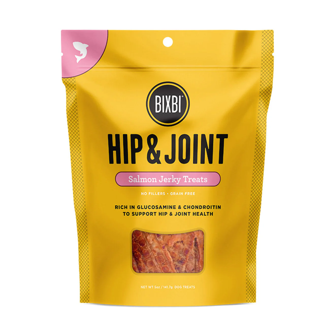 Bixbi Hip & Joint Salmon Jerky Dog Treats 4oz - Image 1