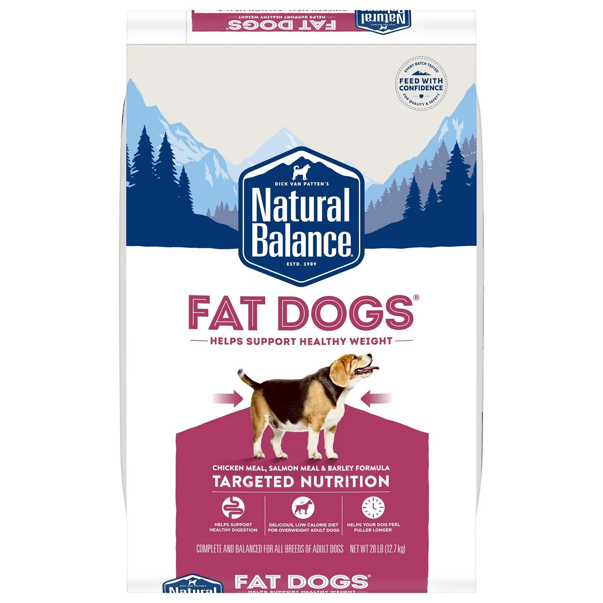 Natural Balance Fat Dogs Chicken Meal  Salmon Meal  Garbanzo Beans  Peas & Oatmeal Dry Dog Food  24 lb - Image 1