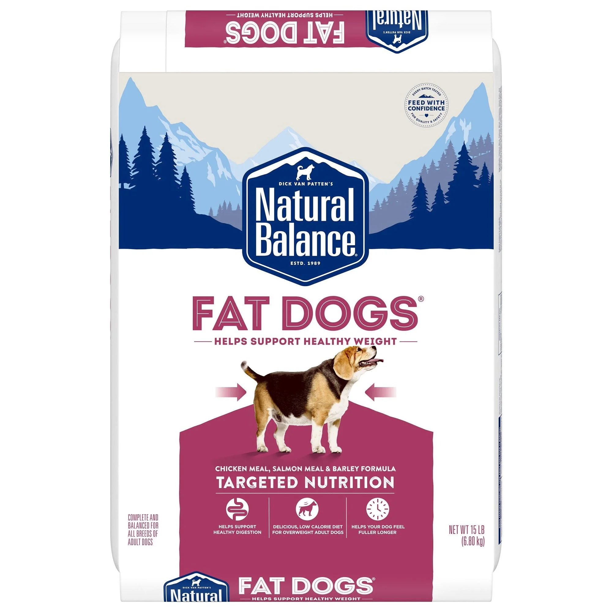 Natural Balance Fat Dogs Chicken Meal  Salmon Meal  Garbanzo Beans  Peas & Oatmeal Dry Dog Food  11lb - Image 1