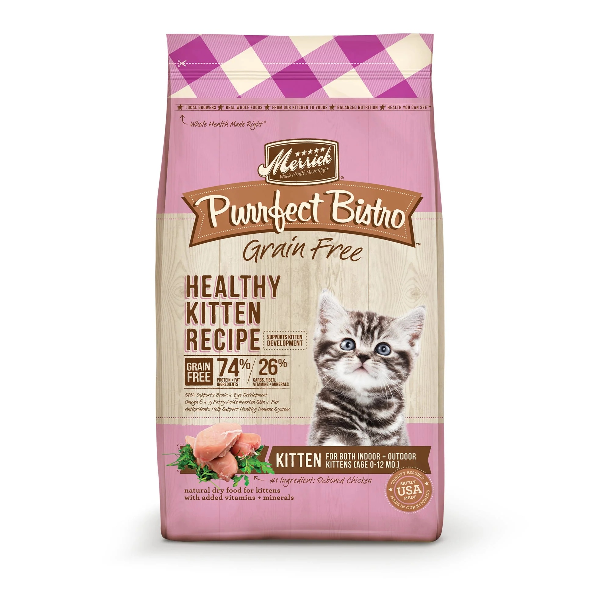 Merrick Purrfect Bistro Grain-Free Healthy Kitten Dry Cat Food - 4 lb. Bag - Image 1